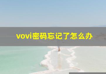 vovi密码忘记了怎么办