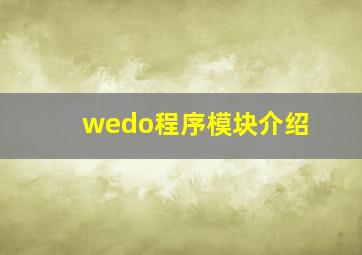 wedo程序模块介绍