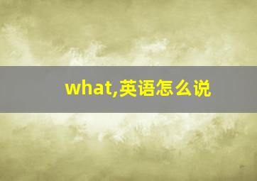 what,英语怎么说