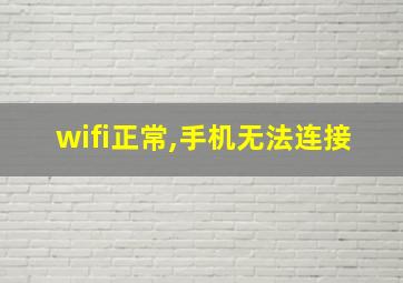 wifi正常,手机无法连接