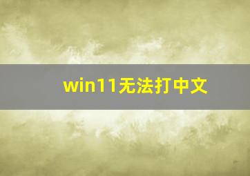 win11无法打中文