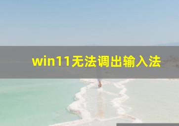 win11无法调出输入法