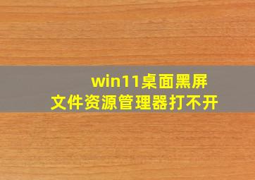 win11桌面黑屏文件资源管理器打不开