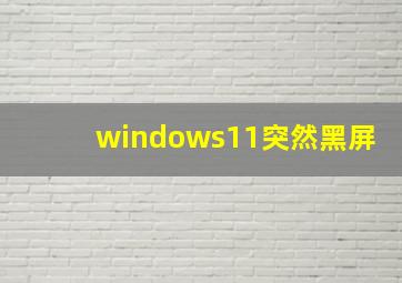 windows11突然黑屏