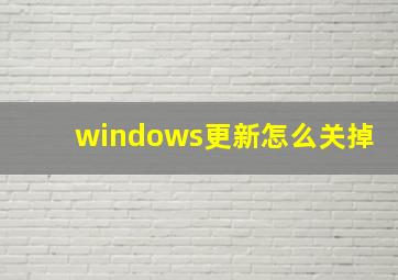 windows更新怎么关掉