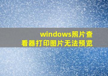 windows照片查看器打印图片无法预览