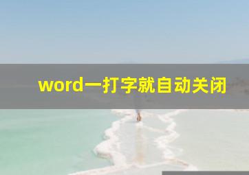 word一打字就自动关闭