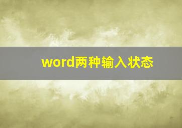 word两种输入状态