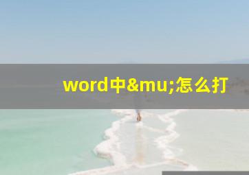 word中μ怎么打