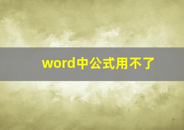 word中公式用不了