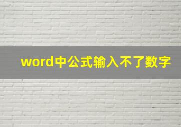 word中公式输入不了数字