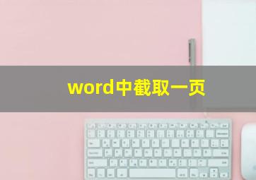 word中截取一页