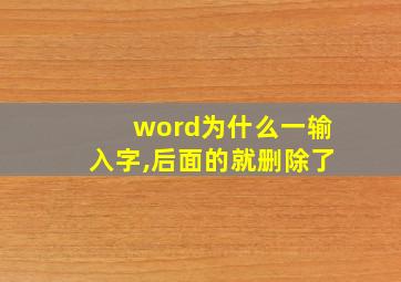 word为什么一输入字,后面的就删除了