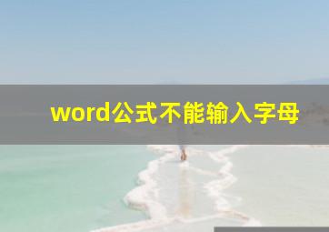 word公式不能输入字母