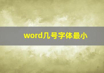 word几号字体最小