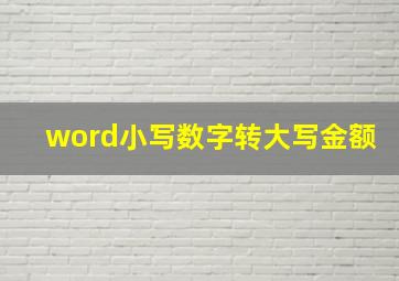 word小写数字转大写金额