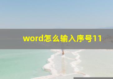 word怎么输入序号11