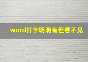 word打字明明有但看不见