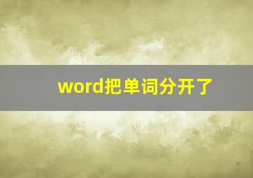 word把单词分开了