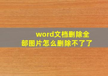 word文档删除全部图片怎么删除不了了