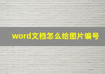 word文档怎么给图片编号