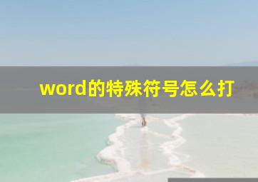 word的特殊符号怎么打