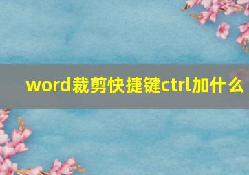 word裁剪快捷键ctrl加什么