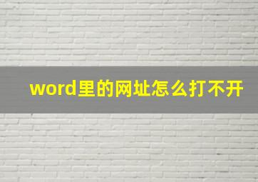 word里的网址怎么打不开