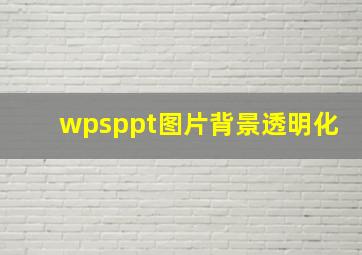 wpsppt图片背景透明化