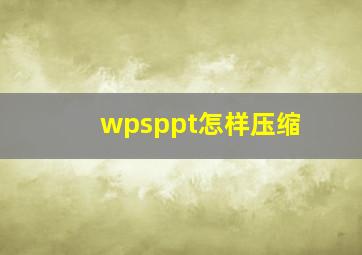 wpsppt怎样压缩