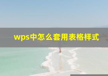 wps中怎么套用表格样式