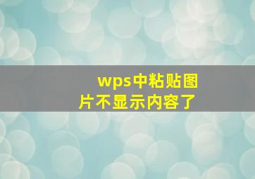 wps中粘贴图片不显示内容了