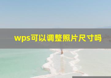 wps可以调整照片尺寸吗