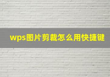 wps图片剪裁怎么用快捷键