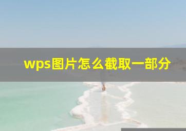 wps图片怎么截取一部分