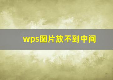 wps图片放不到中间