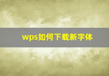 wps如何下载新字体