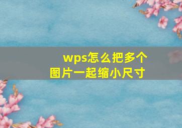 wps怎么把多个图片一起缩小尺寸