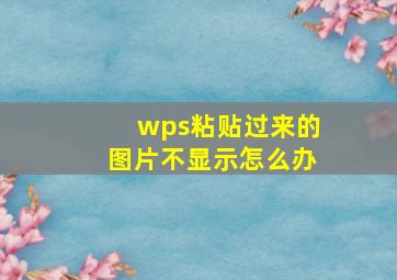 wps粘贴过来的图片不显示怎么办