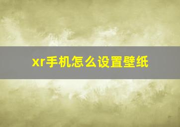 xr手机怎么设置壁纸