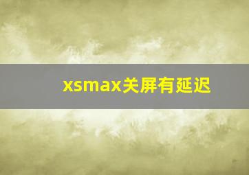 xsmax关屏有延迟