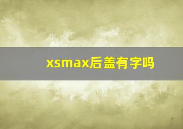 xsmax后盖有字吗