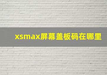 xsmax屏幕盖板码在哪里