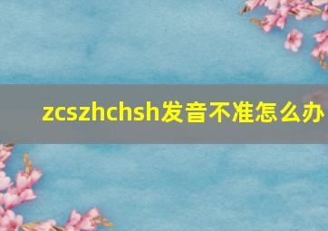 zcszhchsh发音不准怎么办