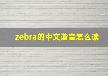 zebra的中文谐音怎么读