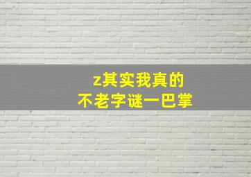 z其实我真的不老字谜一巴掌