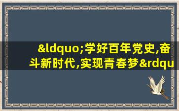 “学好百年党史,奋斗新时代,实现青春梦”