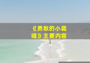 《勇敢的小裁缝》主要内容