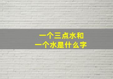 一个三点水和一个水是什么字