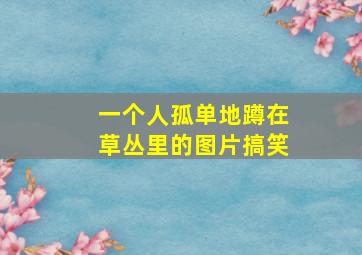 一个人孤单地蹲在草丛里的图片搞笑